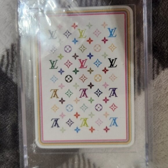 Auth. Louis Vuitton white Murakami playing card 3 of clubs - Picture 4 of 5
